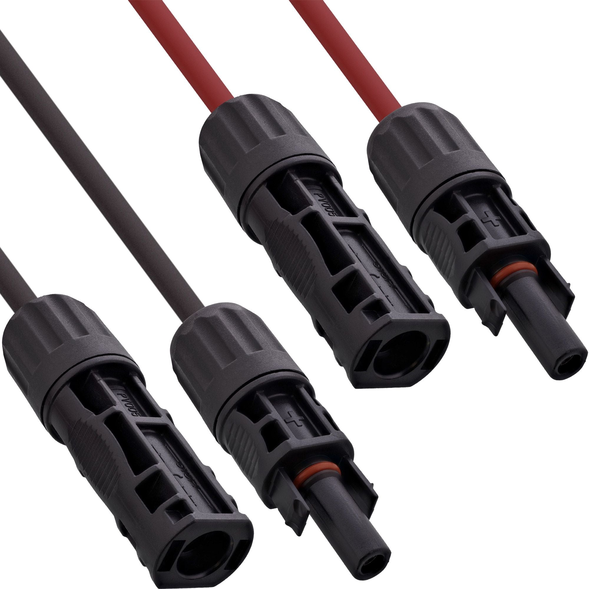 InLine® 0,75m Solarkabel Verlängerungs-Set inkl. Solarstecker 6mm² schwarz/rot