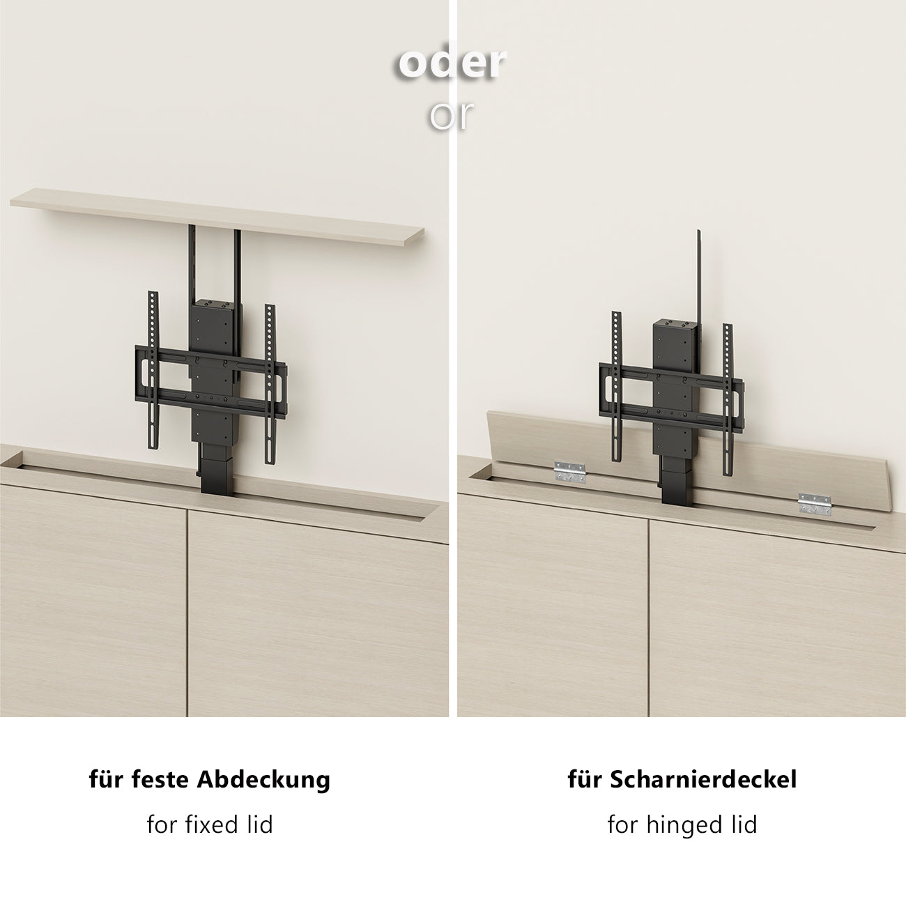 my wall TV Lift HP66-2L – Möbel- & Deckenmontage, Steuerung per Fernbedienung, App & Sprachbefehl (Alexa/Google), für 37"-65" (94-165 cm), bis 60 kg