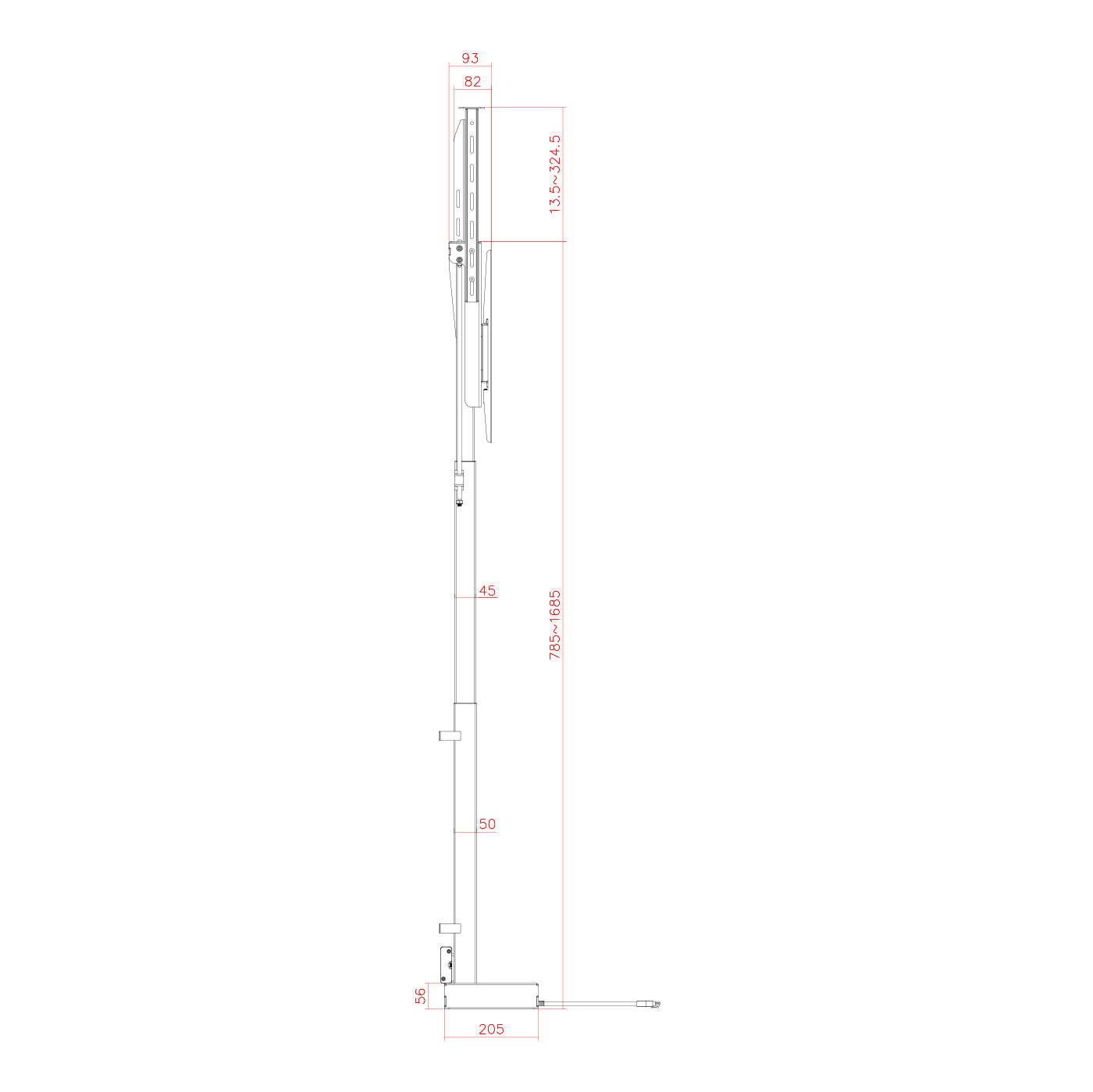 my wall TV Lift HP66-2L – Möbel- & Deckenmontage, Steuerung per Fernbedienung, App & Sprachbefehl (Alexa/Google), für 37"-65" (94-165 cm), bis 60 kg