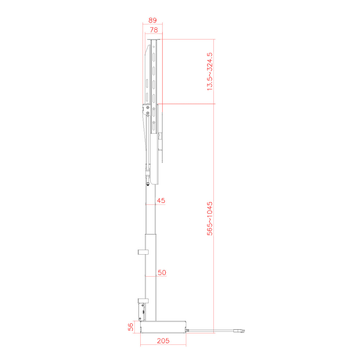 my wall TV Lift HP66L – Steuerung per Fernbedienung, App & Sprachbefehl (Alexa/Google), für 17"-32" (43-81 cm), Möbel- & Deckenmontage, bis 45 kg