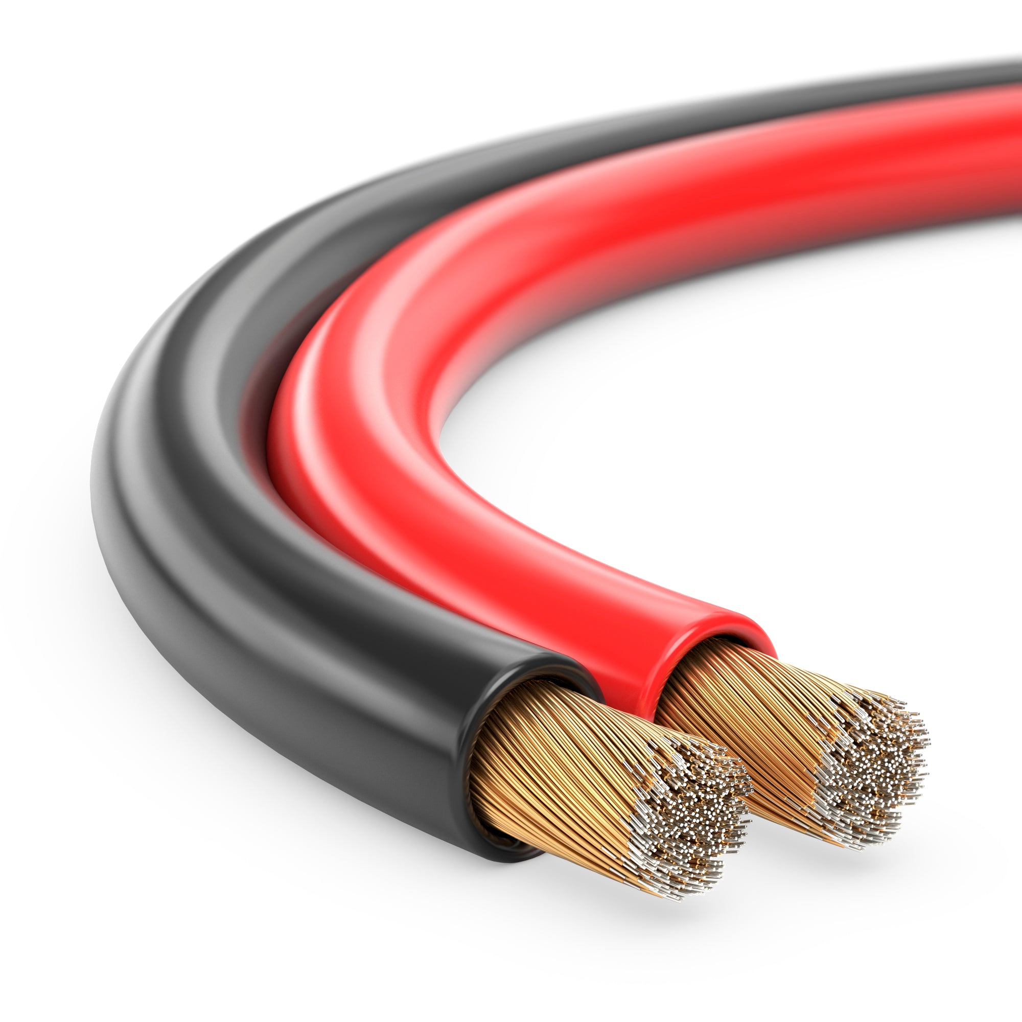 50m 2x1,5mm² Lautsprecherkabel CCA I Boxenkabel isoliert rot / schwarz mit Polaritätskennzeichnung I LS-Kabel als Meterware für Stereoanlage etc.