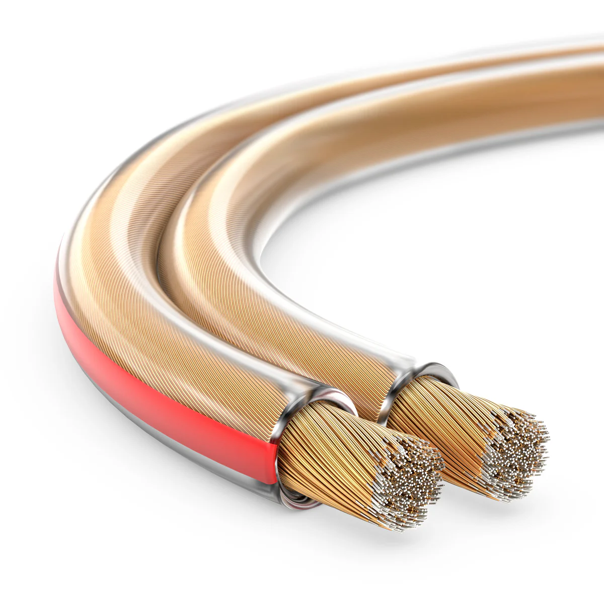 25m 2x1,5mm² Lautsprecherkabel CCA I Boxenkabel isoliert transparent mit Polaritätskennzeichnung I LS-Kabel als Meterware für Stereoanlage etc.