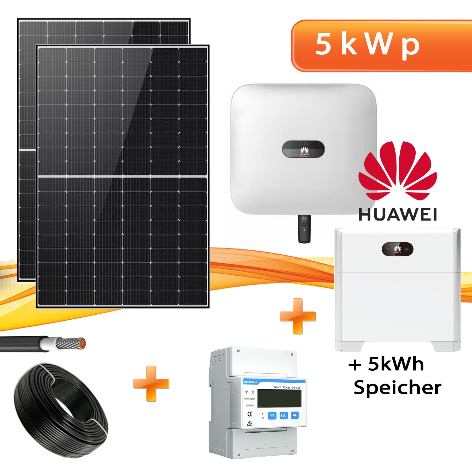 MANAX® PV Komplettpaket Huawei * 5KW * mit 5kW Speicher & Black Frame Module (410Wp)