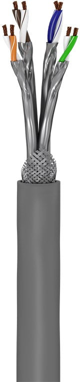 100m CAT 6A Netzwerkkabel, S/FTP (PiMF), grau