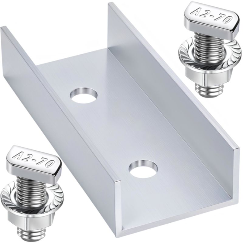 Längsverbinder PV-Schiene 40x40 Montageset Hammerkopf 17,3