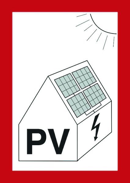 PROT Brandschutzzeichen PWZPV1 PV-Anlage Folie