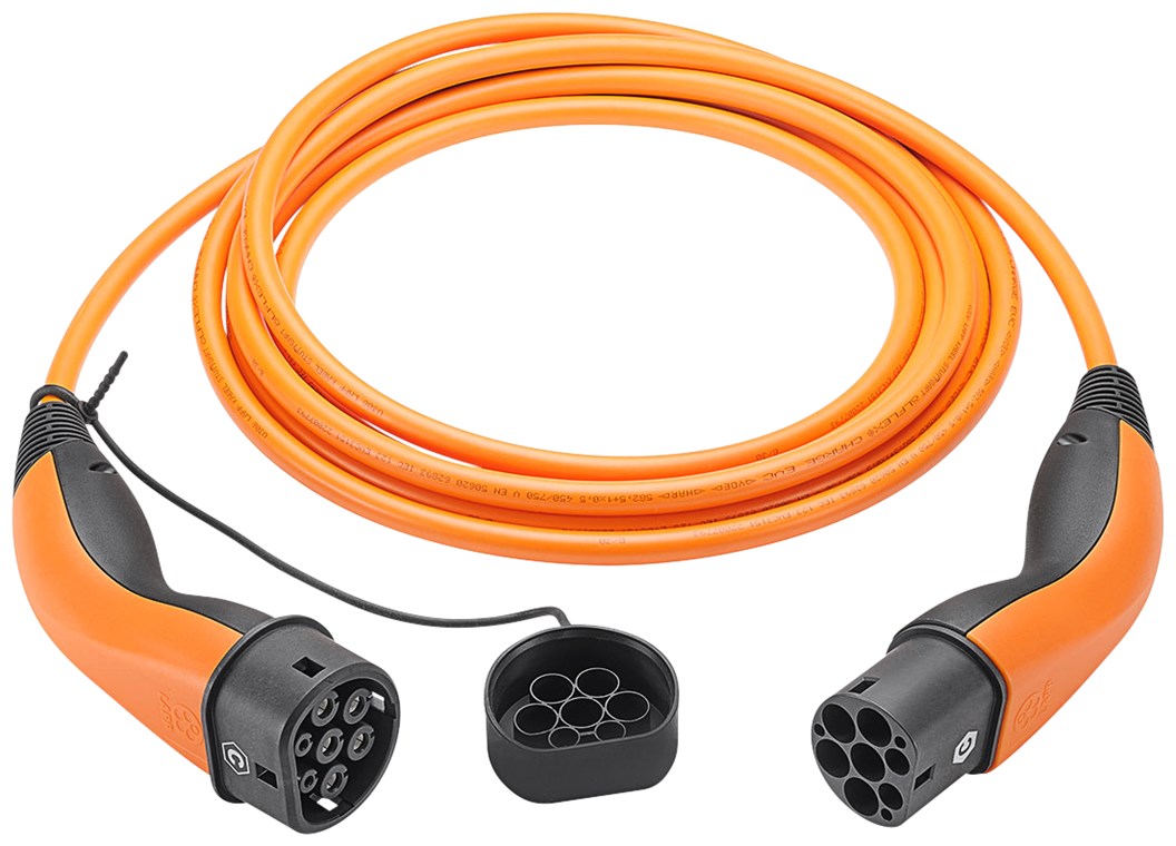 Lapp Mobility Typ 2 Ladekabel (3m/5m/7m/10m) 22 KW orange / Glatt / 32 A / 3-Phasig / E-Auto Ladekabel / Mode 3