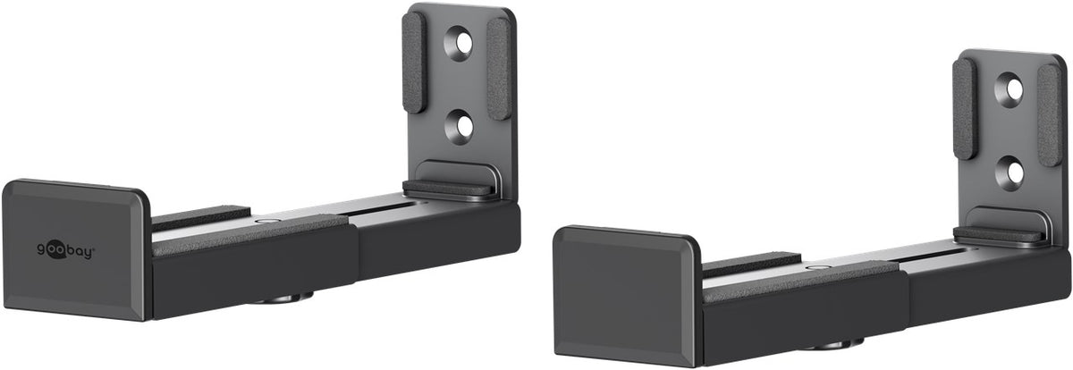 goobay Universal Wandhalterung / Soundbar-Wandhalter bis max. 15 kg / Verstellbar von 9-15,4cm / rutschfeste Oberfläche