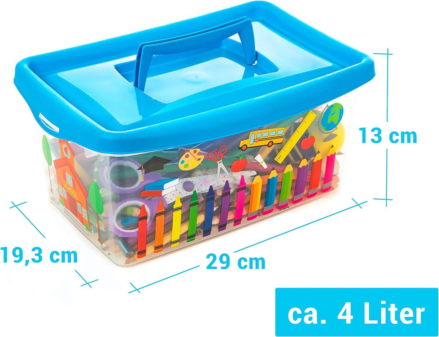 Aufbewahrungsbox Kinder, 6 Stück Aufbewahrungsboxen, 4 l Kisten Aufbewahrung mit Deckel, Aufbewahrungsbox mit Deckel Kinder, Plastikbox mit Deckel, Kinderzimmer Ordnung Boxen Aufbewahrung