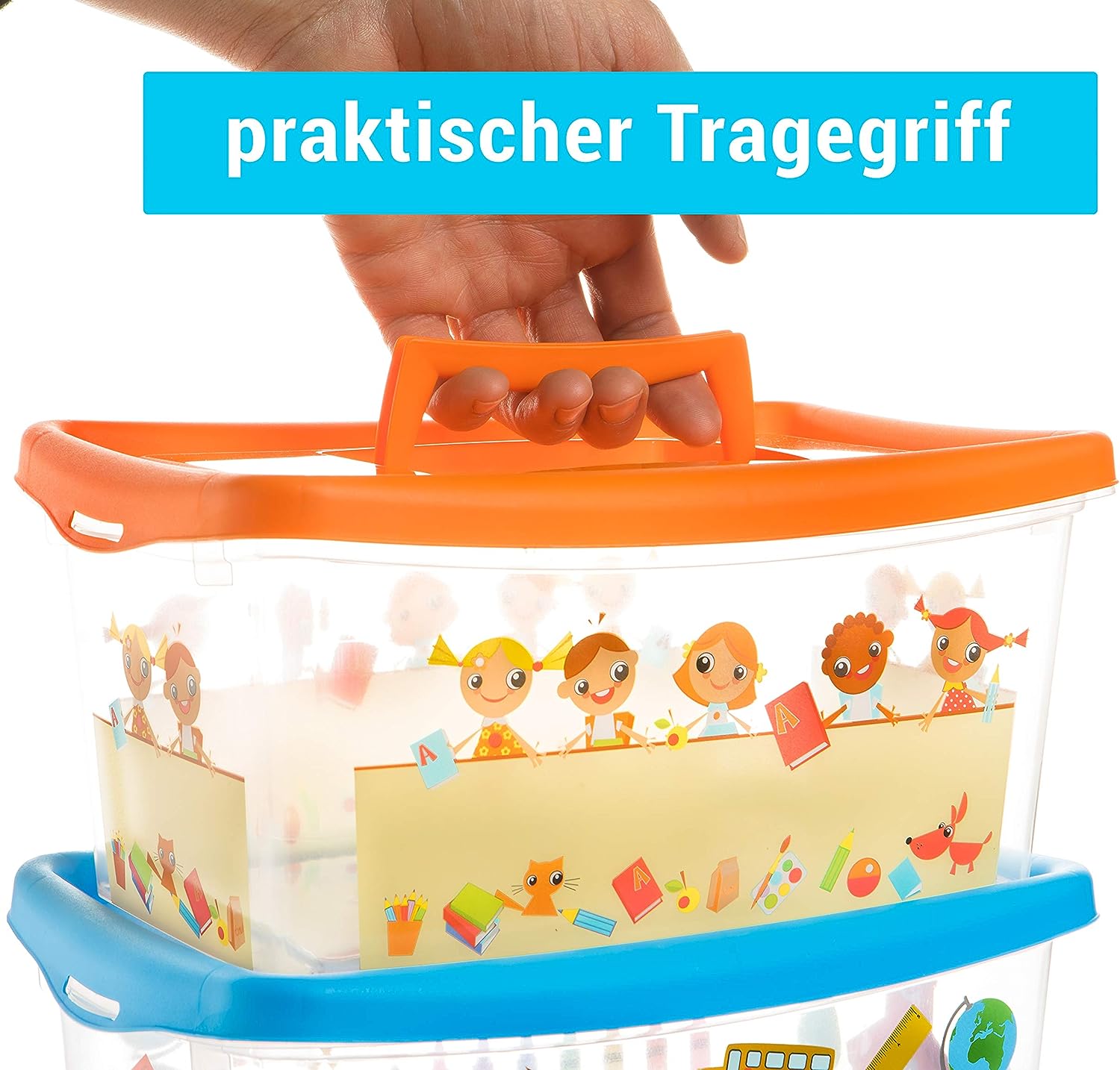 Aufbewahrungsbox Kinder, 6 Stück Aufbewahrungsboxen, 4 l Kisten Aufbewahrung mit Deckel, Aufbewahrungsbox mit Deckel Kinder, Plastikbox mit Deckel, Kinderzimmer Ordnung Boxen Aufbewahrung