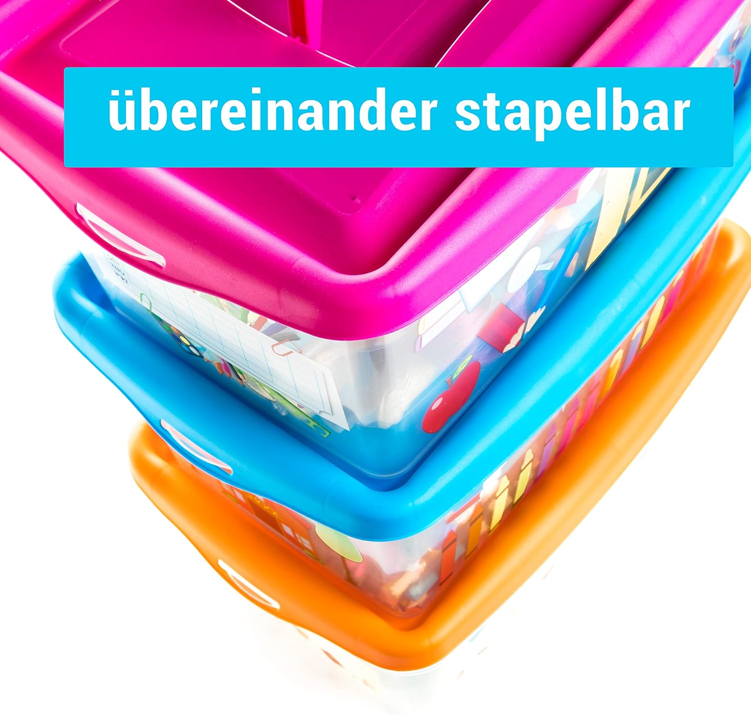 Aufbewahrungsbox Kinder, 6 Stück Aufbewahrungsboxen, 4 l Kisten Aufbewahrung mit Deckel, Aufbewahrungsbox mit Deckel Kinder, Plastikbox mit Deckel, Kinderzimmer Ordnung Boxen Aufbewahrung