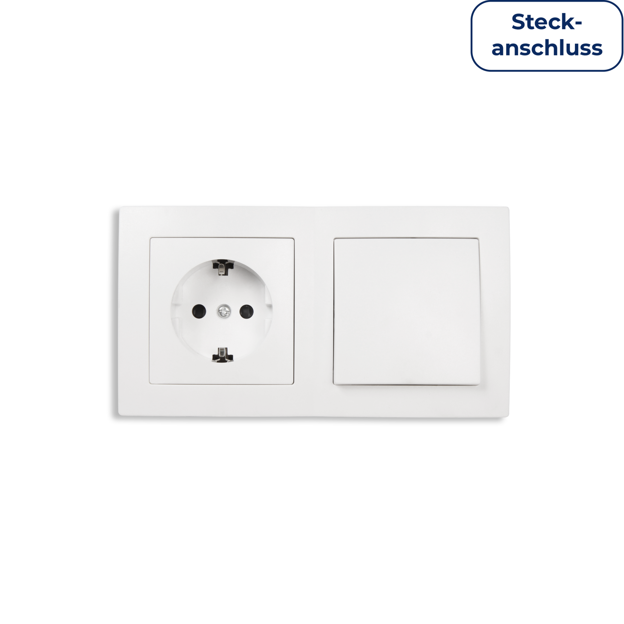 Schalter und Steckdosen Set McPower Flair ''Tür 2-fach Profi'', weiß, 3-teilig, Steckanschluss