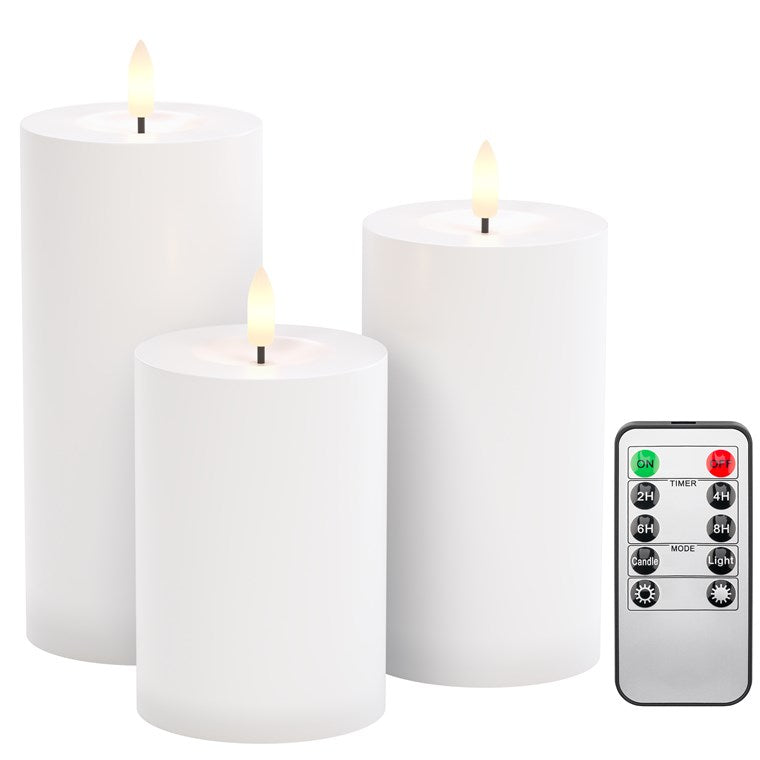 LED Kerze Wachs Warmweiß 2cm H24cm 2er Set LED Kerze Wachs Warmweiß 2cm H24cm 2er Set