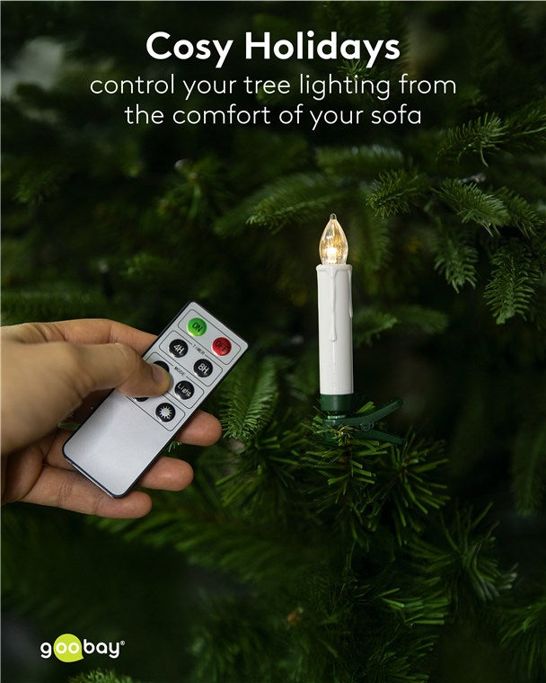 LED Weihnachtsbaumkerzen mit Klemmen, Fernbedienung und Timerfunktion