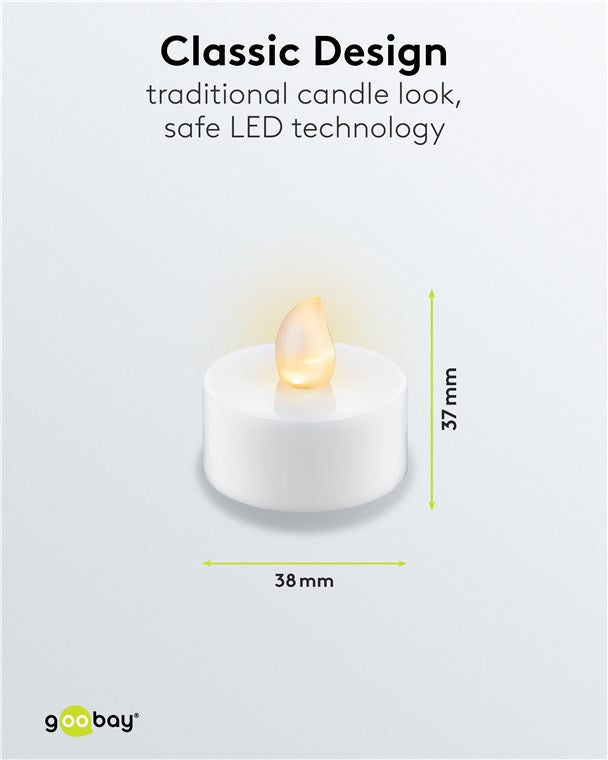 4er-Set LED-Teelichter mit Timerfunktion, warmweiß (2500 K), flackernde Flamme, Hochzeiten, Adventszeit oder Dinnerdeko, batteriebetrieben, weiß, inklusive 4x CR2032-Knopfzellen