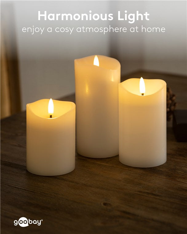 LED Kerzen Echtwachskerze Weiß 7,5x10cm Mit Timerfunktion 3D-Docht Batteriebetrieben Warmweiß, Teelicht für Stilvolle Deko, Sicher Und Elegante Beleuchtung