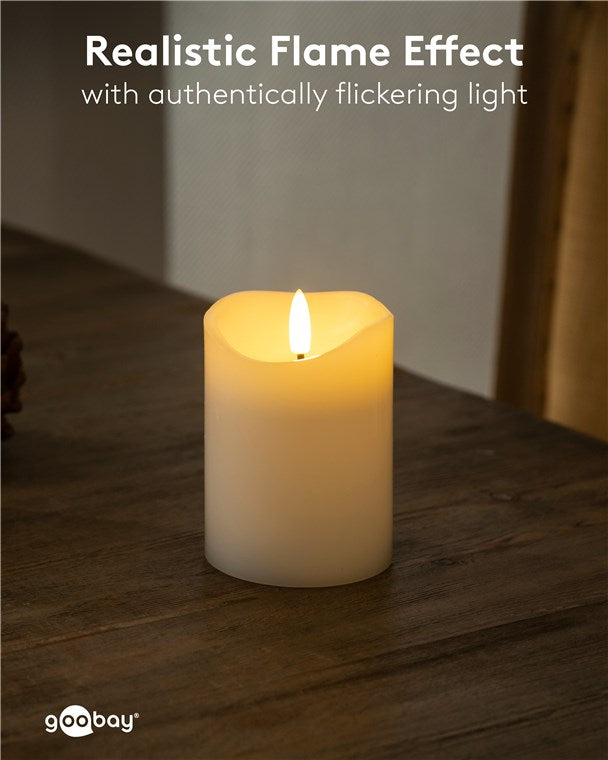 LED Kerzen Echtwachskerze Weiß 7,5x10cm Mit Timerfunktion 3D-Docht Batteriebetrieben Warmweiß, Teelicht für Stilvolle Deko, Sicher Und Elegante Beleuchtung