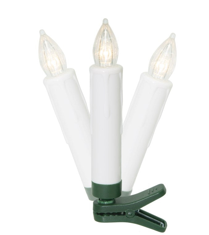 Kabellose LED Weihnachtsbaumkerzen mit Klemmen, Fernbedienung und Timerfunktion, Christbaumkerzen, Baumkerzen, warmweiß (2600 K), dimmbar, 10er Set