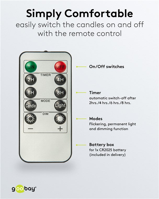 5er-Set LED-Stabkerzen aus Echtwachs, weiß – inkl. Fernbedienung, Timerfunktion & flackernder 3D-Flamme, batteriebetrieben, dimmbar, warmweiß (2400 K) - elektrische Kerzen, sicher & dekorativ