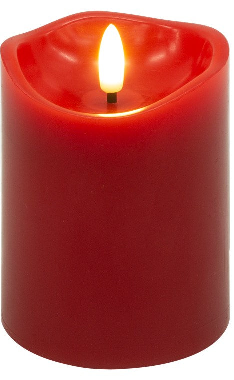 Lichterkerzen mit Timerfunktion 4er Set in Rot mit 3D Docht & Batteriebetrieben, elegant für Wohnzimmer, Esszimmer und Advent
