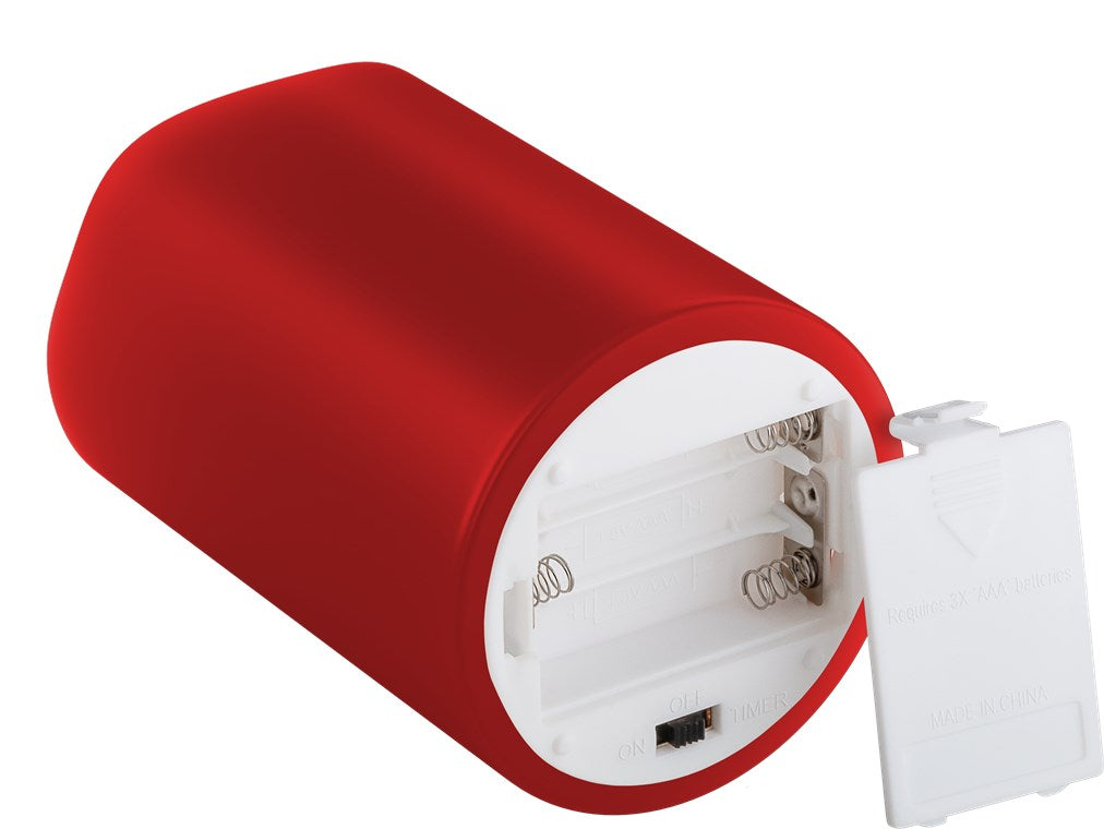 Lichterkerzen mit Timerfunktion 4er Set in Rot mit 3D Docht & Batteriebetrieben, elegant für Wohnzimmer, Esszimmer und Advent