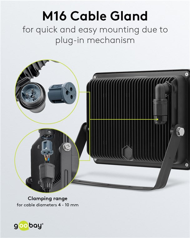 LED Strahler Außen 100W / Außenstrahler IP65 / Neutralweißes Licht 8500 lm/LED Scheinwerfer Fluter Wandmontage / IP65 Gartenstrahler/Schwarz [Energieklasse F]