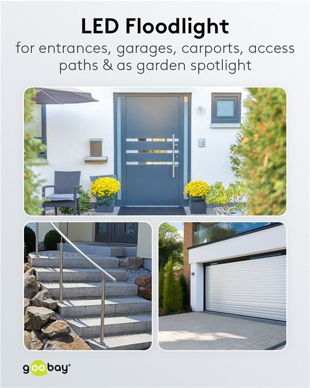 LED Strahler Außen 100W / Außenstrahler IP65 / Neutralweißes Licht 8500 lm/LED Scheinwerfer Fluter Wandmontage / IP65 Gartenstrahler/Schwarz [Energieklasse F]