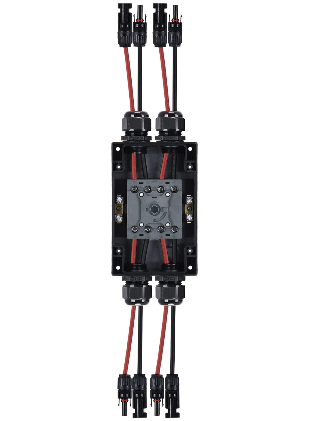 DC Trennschalter 2 Strings PV Anlage mit Generatoranschlusskasten Sicherungsautomat 32A IP66 Solar Trennschalter Anschlusskasten für Photovoltaik