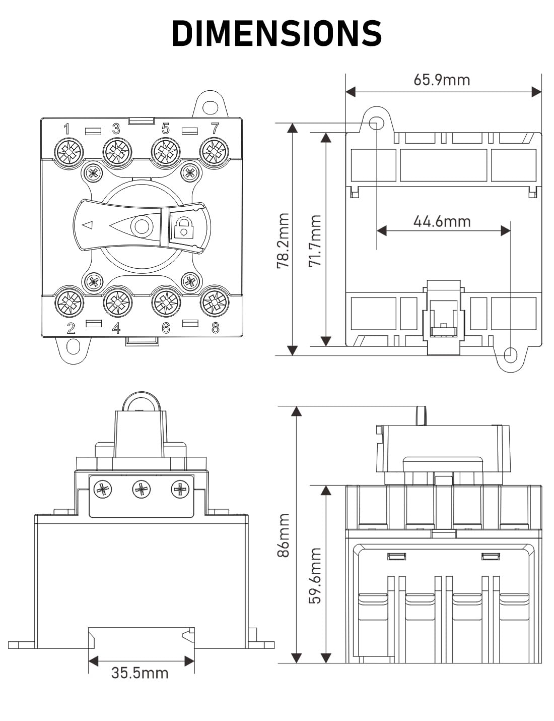 DC Trennschalter Leistungsschalter 32a 1200V PV Combiner Box For Solaranlage Solarmodul Anlage Solarmodule