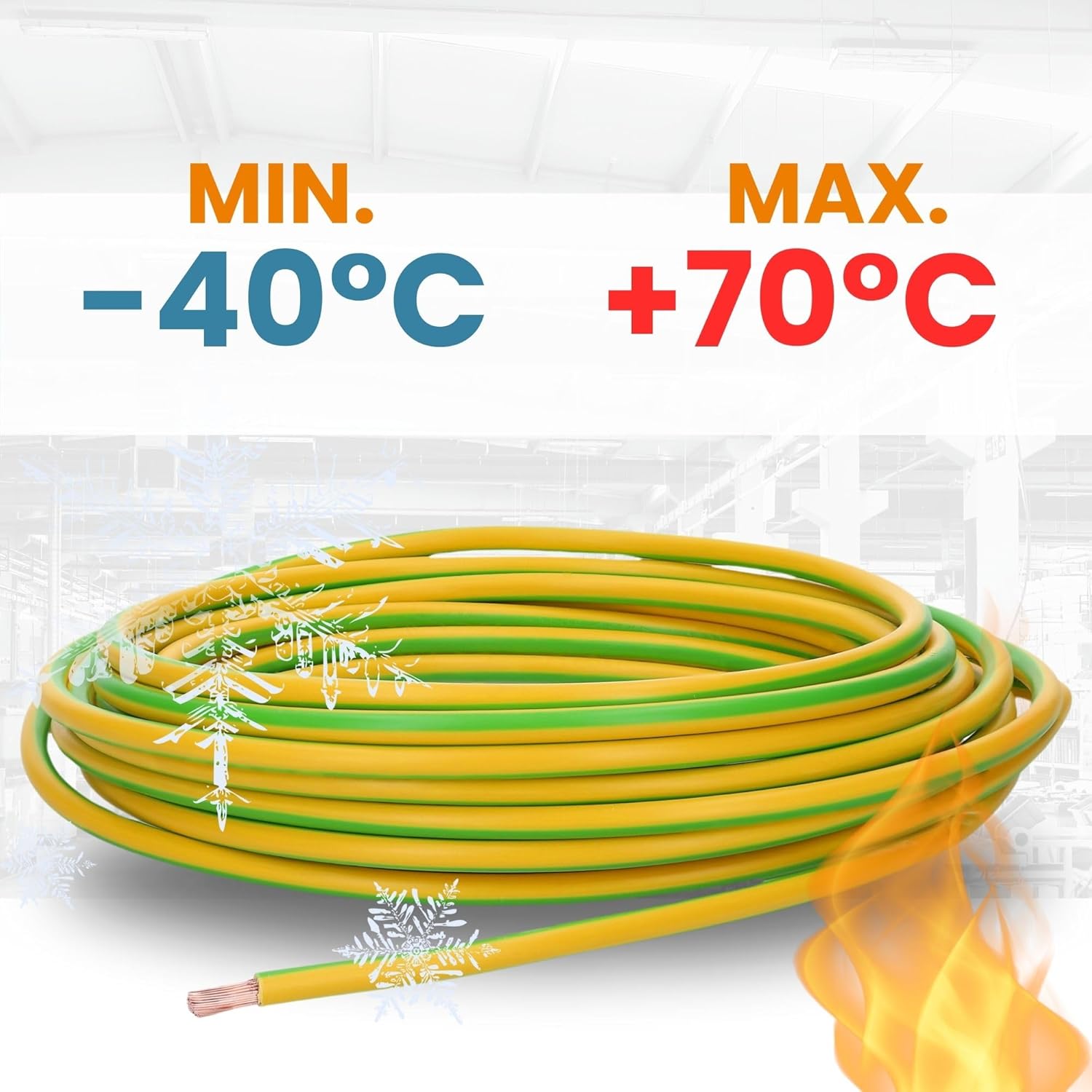 Lapp 100 Meter 4520001 H07V-K 1,5 mm² grün / gelb Verdrahtungsleitung I Aderleitung flexibel I Litze 1,5mm2 I Verdrahtung feindrätig I Einzelleitung Zählerschrank I Kabel eindrähtig für Schaltschrank