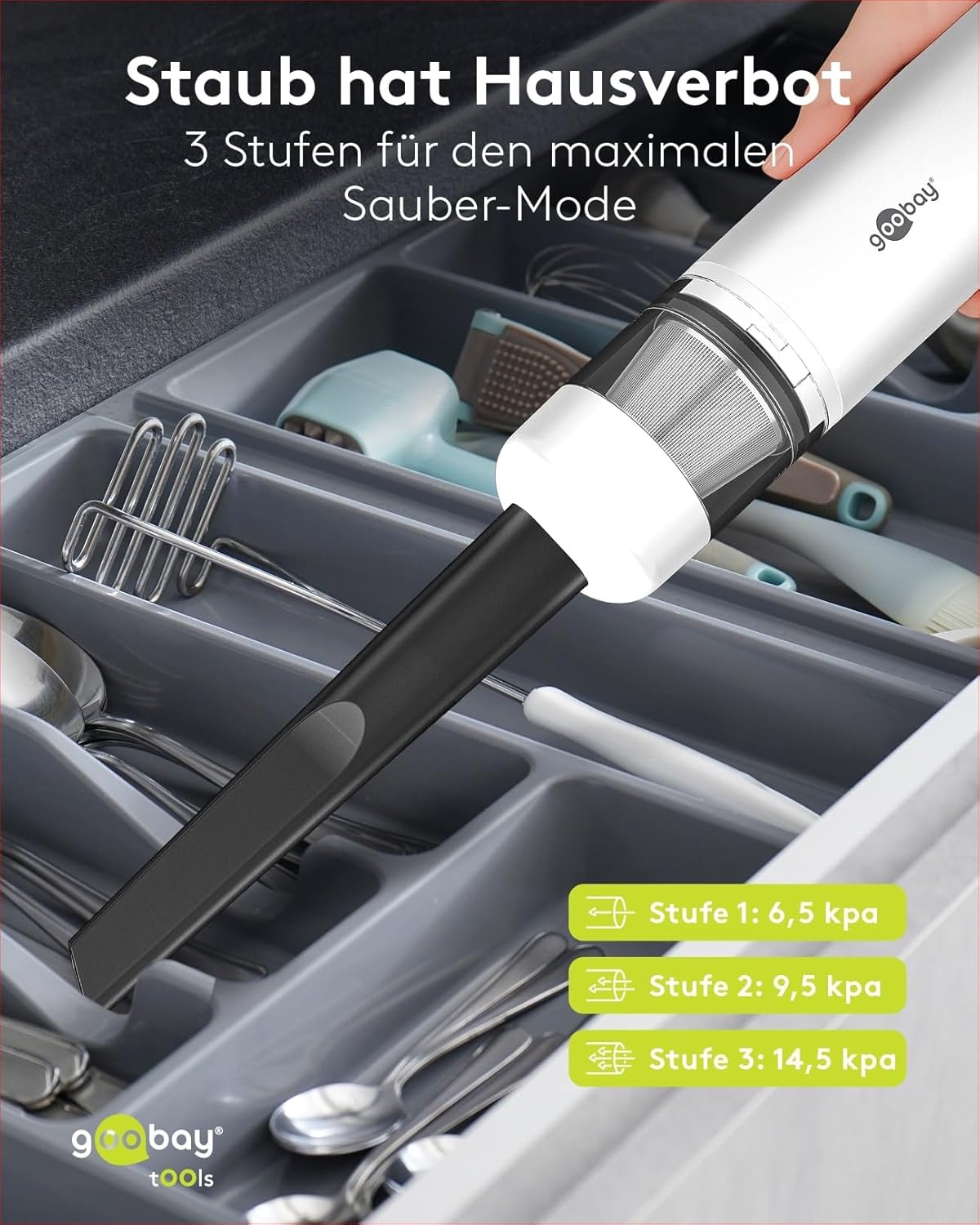 Mini-Staubsauger 80W, Acrylnitril-Butadien-Styrol, weiß, Mini-Staubsauger 80W, 80 W, 0.125 liters, 90 Dezibel