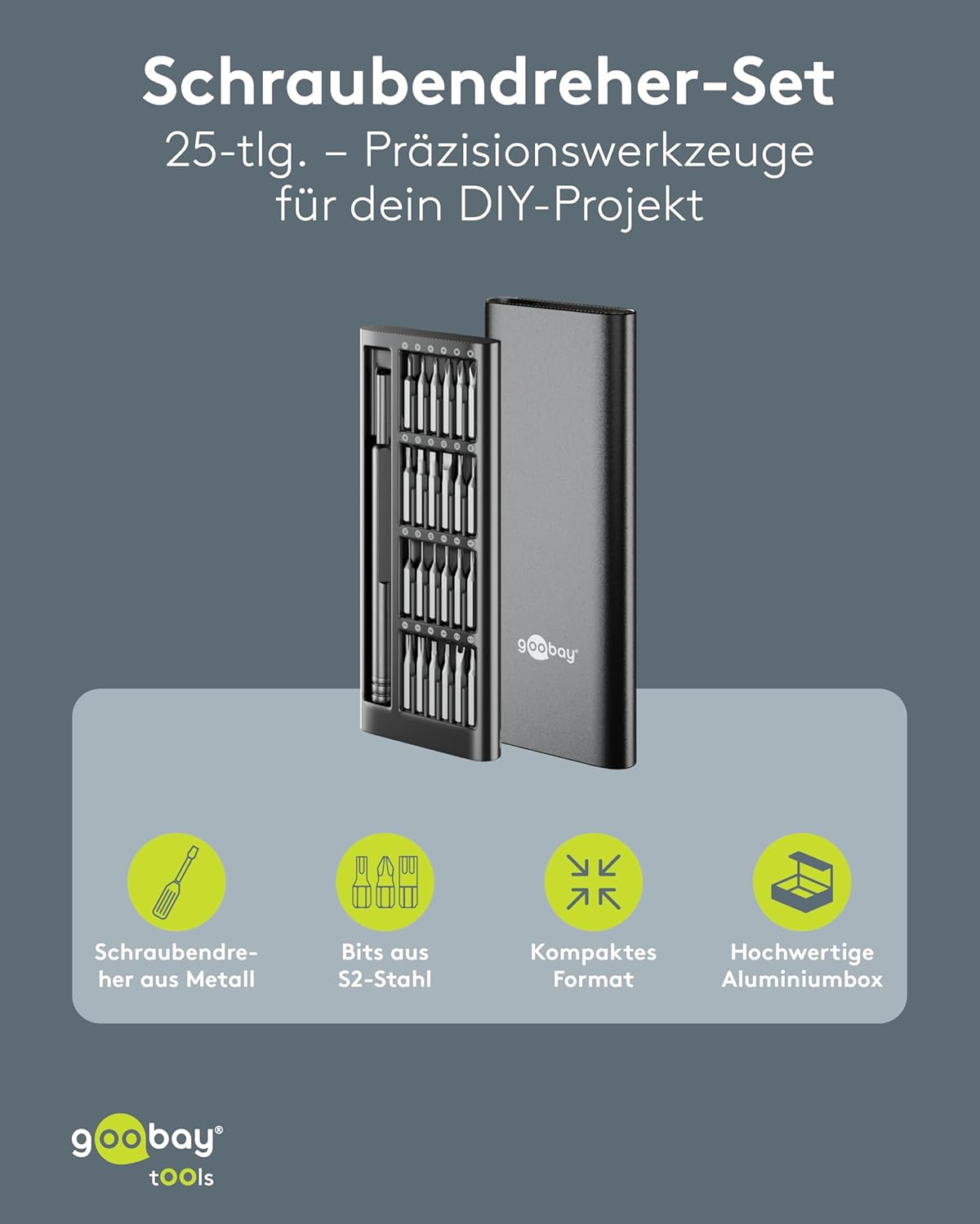 24 in 1 Schraubendreher Set, Tragbares Mini Werkzeug mit Präzisions-Bitsatz, Reparatur Kit für Macbook, Laptop, PS4, PS5, Iphone, Brille, Uhren, Switch,Xbox, PC