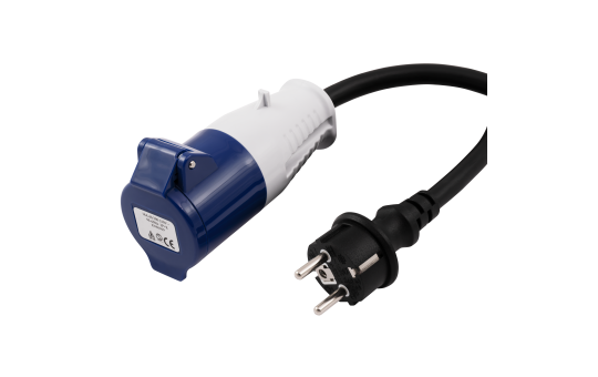 McPower CEE-Kupplung auf Schutzkontakt-Stecker 1,5m | 230V, 16A, 3-polig, IP44, H07RN-F 3x2,5mm² | Stromadapter für Camping, Wohnmobil, Außenbereich