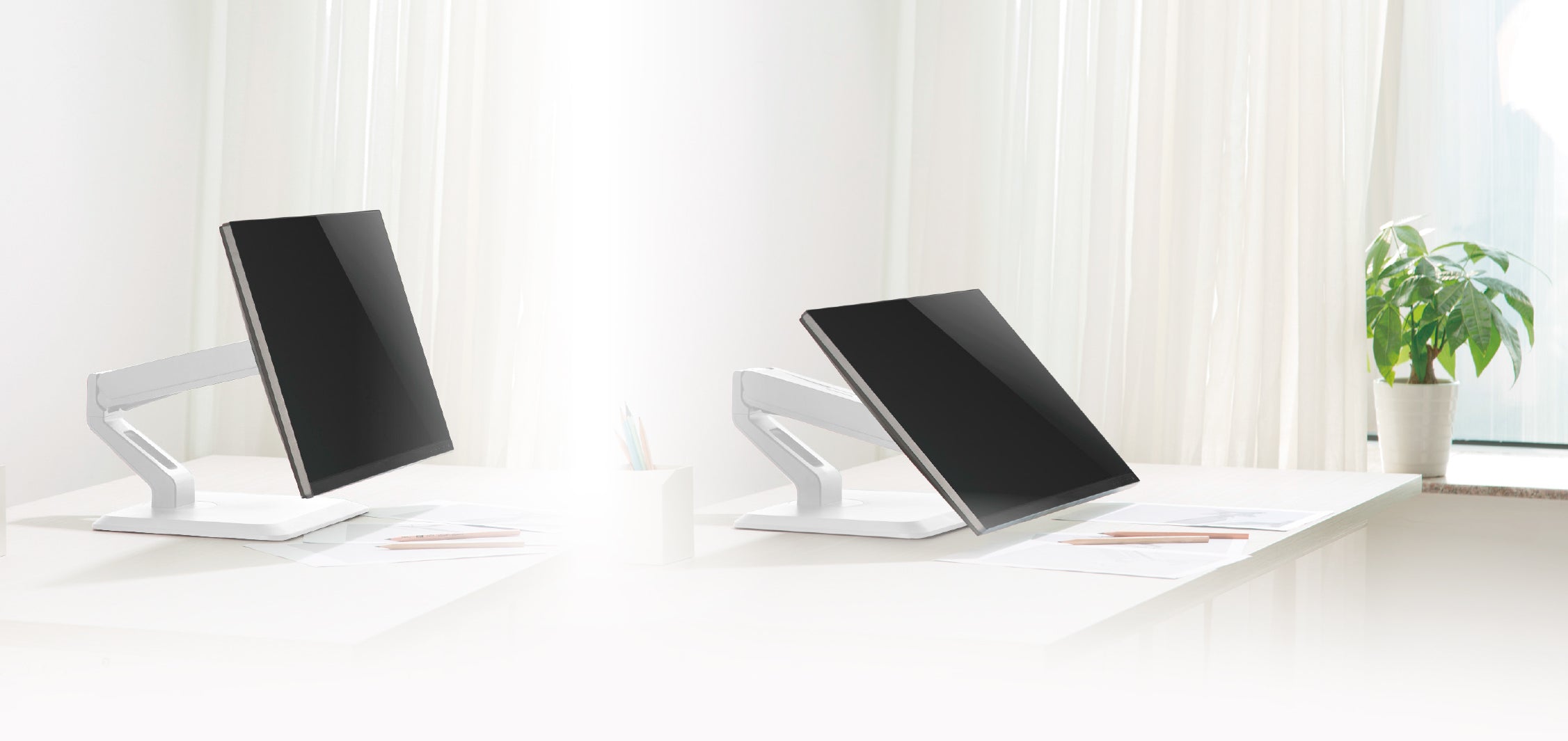 myWall HL17WL Tischhalter Tischständer für Flachbildschirme Monitor 17“ - 32“ (43 - 81 cm), weiß