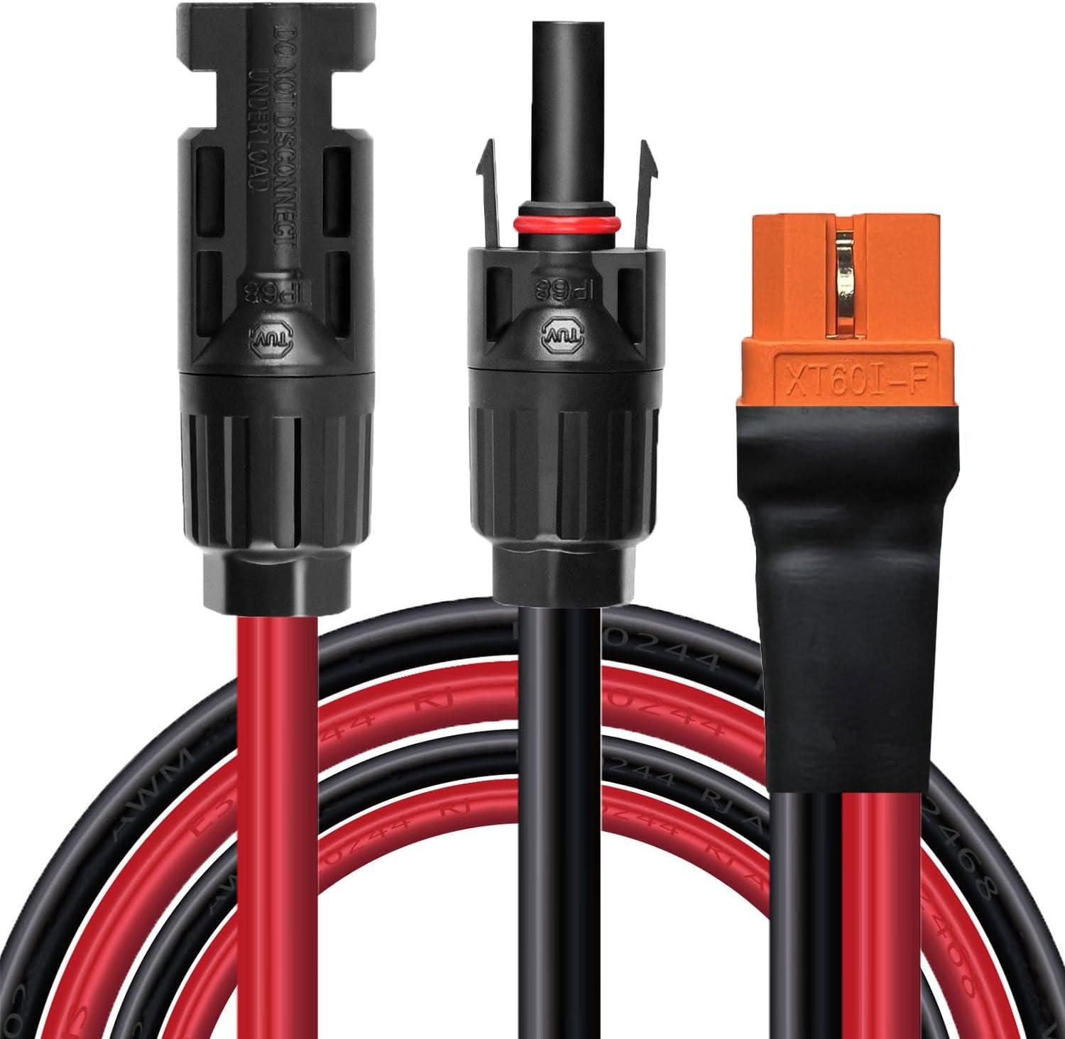 0,6m Solarladekabel Solarstecker auf XT60i Adapter Stecker Anschluss Solarpanel 12AWG XT60i-F Kabel Kompatibel für Ecoflow Delta River Solargenerator Tragbare Powerstation