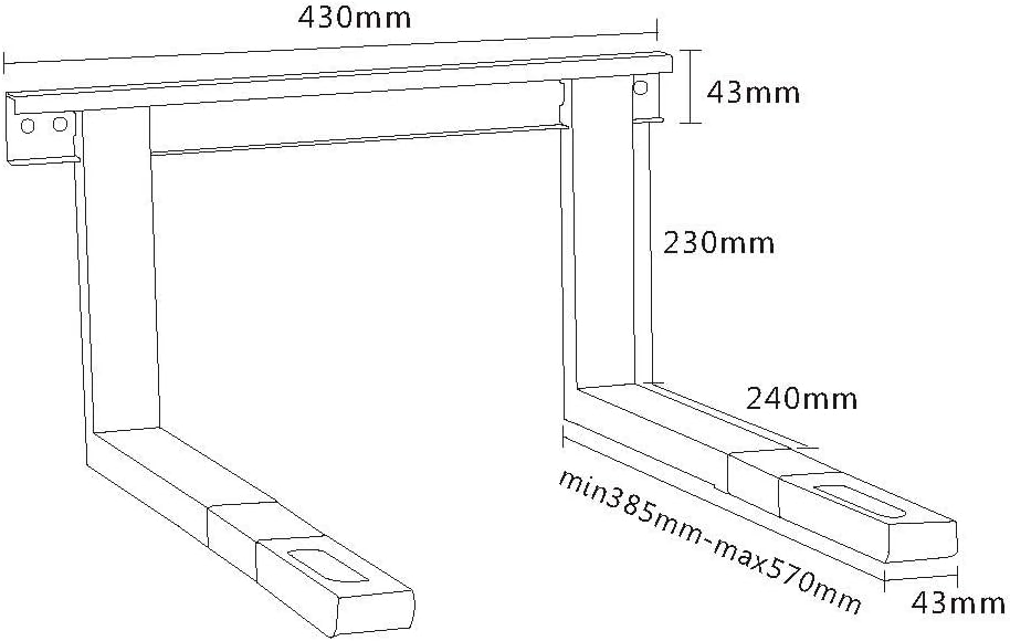 mywall HW2L Universal Halterung für Mikrowellengeräte schwarz