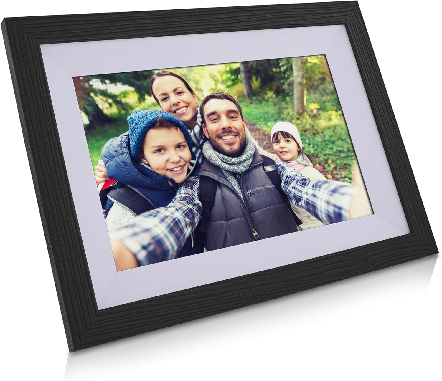 Digitaler Bilderrahmen, WiFRAME 2, FRAMEO, inkl. 3 Wechselrahmen, Walnussholz, WiFi, 10,1 Zoll mit Touch-Funktion, 1920x1200, 16GB Speicher, Teilen Sie Ihre Momente sofort von überall