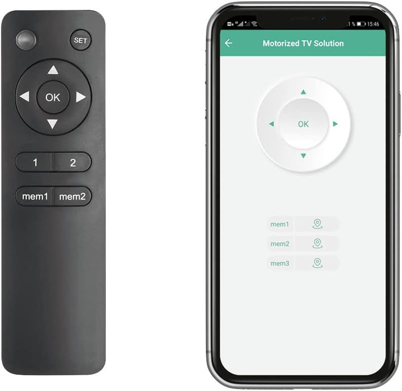 Smart Home Deckenhalterung für Fernseher für Bildschirmgrößen 32“ - 70“ (81-176 cm), Belastung bis 35 kg, mit Funk-Fernbedienung, mit Smart Home Funktion