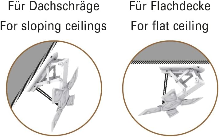myWall Smart Home Deckenhalterung für Fernseher 23 Zoll bis 55 Zoll (58-140 cm), bis 35 kg, mit Funk-Fernbedienung, Smart Home Funktion, motorisiert