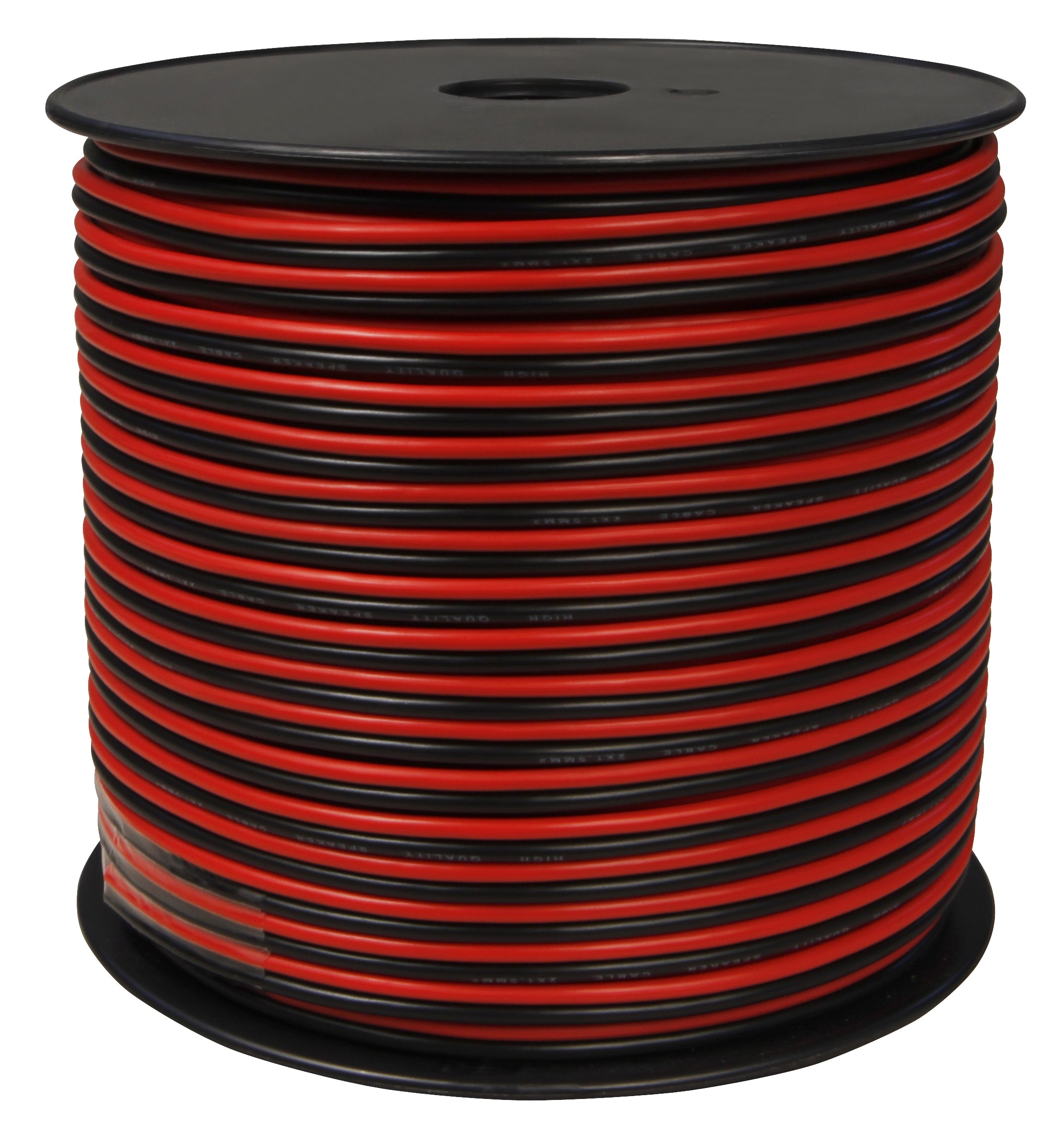 MANAX Lautsprecherkabel rot / schwarz 2x 1,50mm² – 100 Meter Spule | CCA-Kupfer Boxenkabel für klaren Sound bei HiFi, Heimkino und Car-HiFi mit Polaritätskennzeichnung