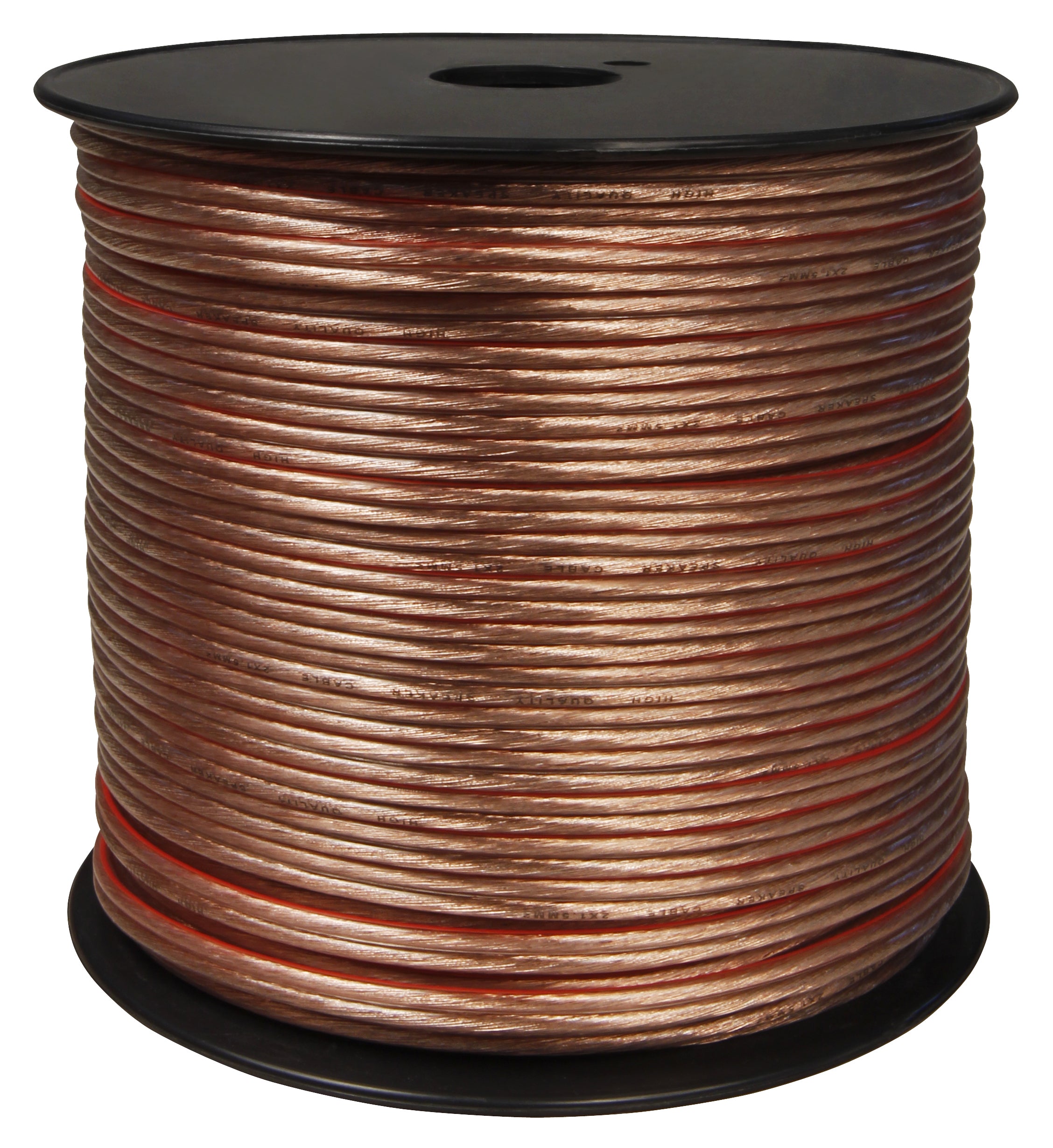 MANAX Lautsprecherkabel Transparent 2x 1,50mm² – 100 Meter Spule | CCA-Kupfer Boxenkabel für klaren Sound bei HiFi, Heimkino und Car-HiFi mit Polaritätskennzeichnung