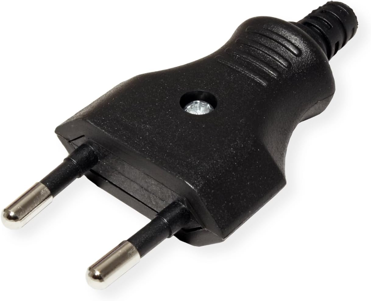 BACHMANN 900.002 Euro Flachstecker schwarz Schraubanschluss