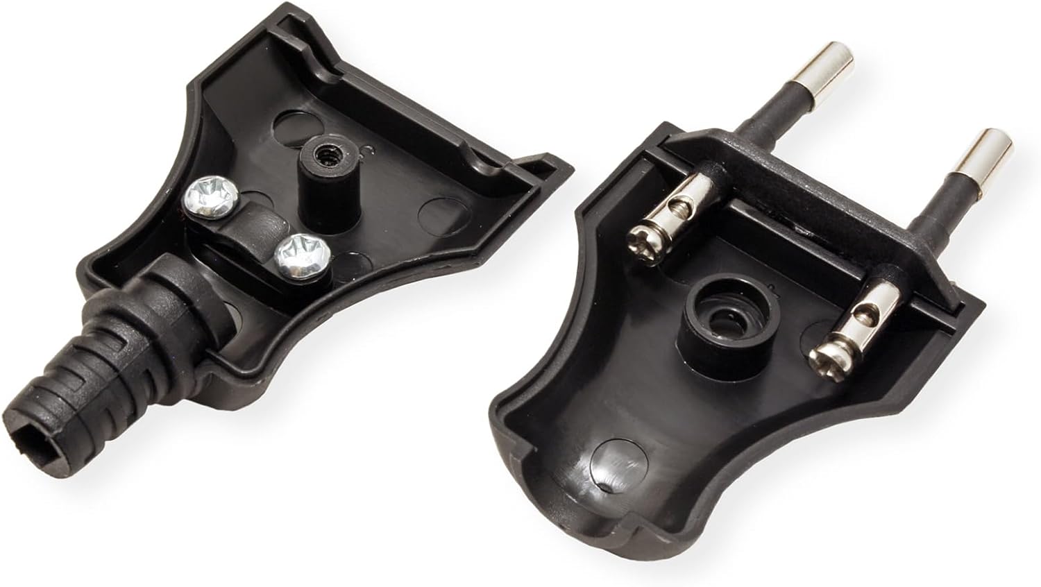 BACHMANN 900.002 Euro Flachstecker schwarz Schraubanschluss