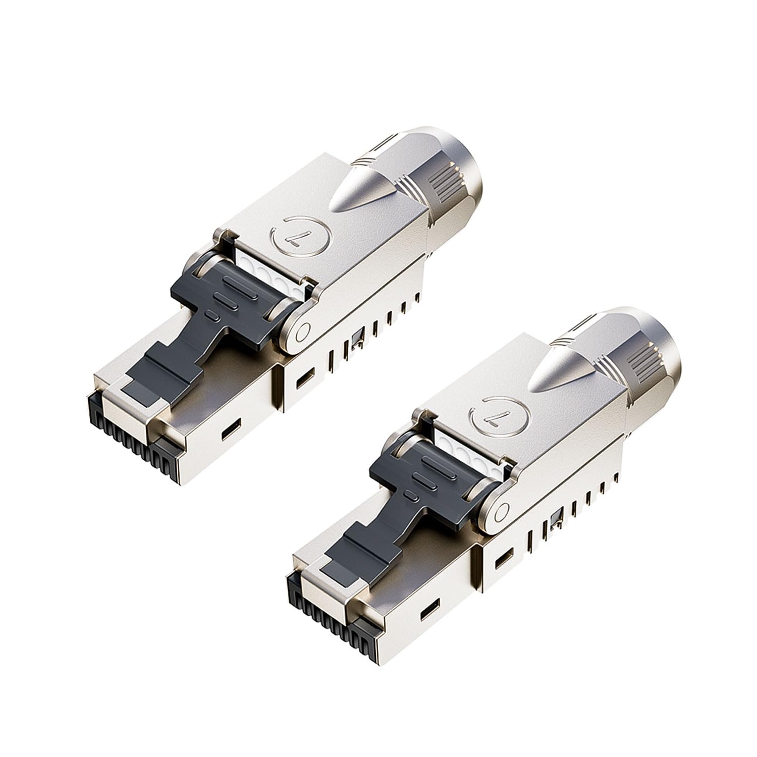 10 Gbps RJ45 CAT7 Netzwerkstecker LSA Geschirmt RJ45 Stecker Werkzeuglos für Verlegekabel 600MHz für Patchkabel Verlegekabel CAT7 CAT6A - 2 Stück