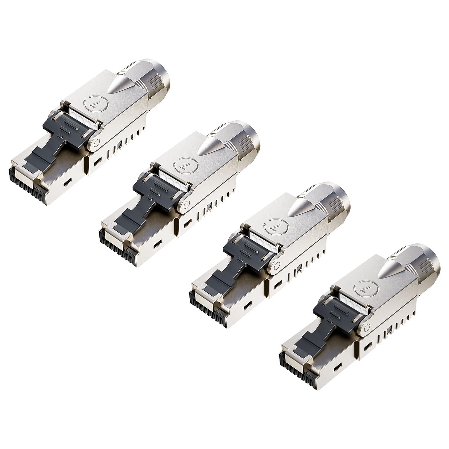 10 Gbps RJ45 CAT7 Netzwerkstecker LSA Geschirmt RJ45 Stecker Werkzeuglos für Verlegekabel 600MHz für Patchkabel Verlegekabel CAT7 CAT6A - 4 Stück