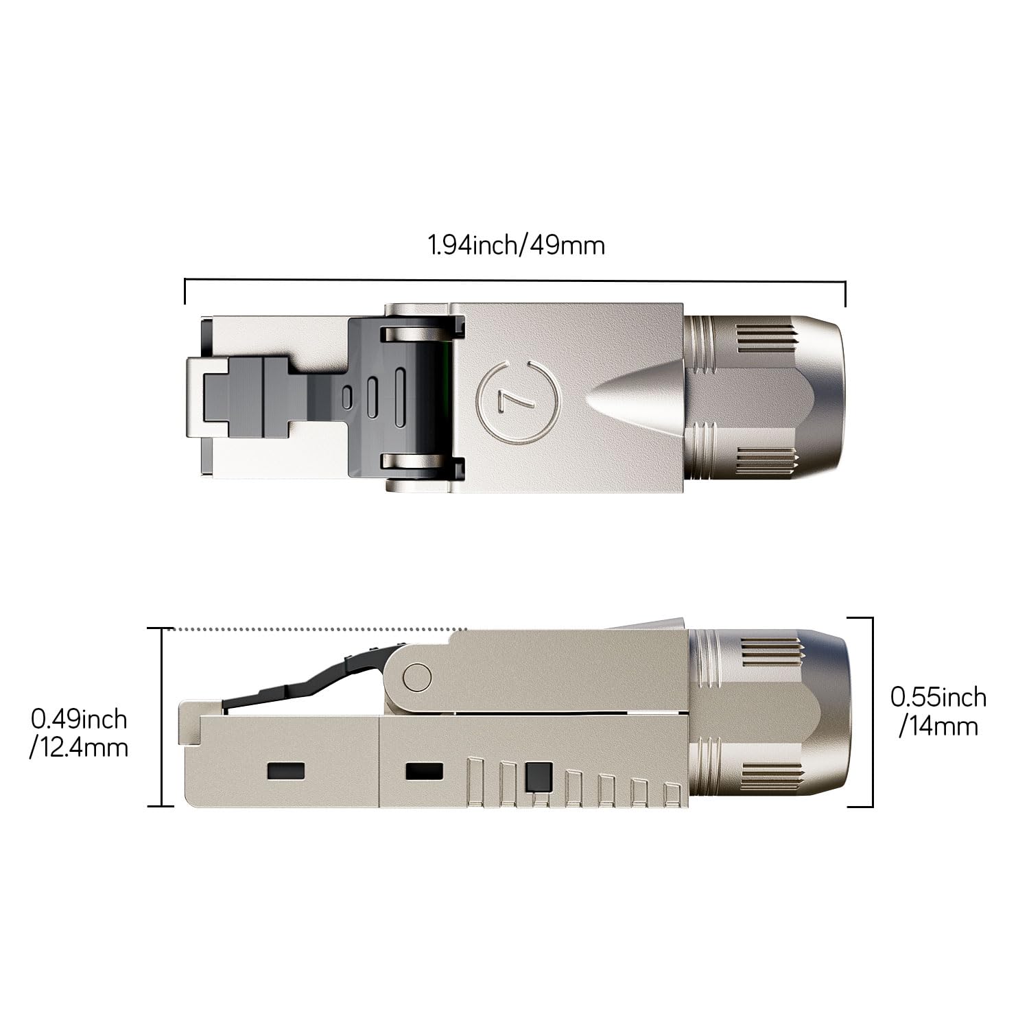 10 Gbps RJ45 CAT7 Netzwerkstecker LSA Geschirmt RJ45 Stecker Werkzeuglos für Verlegekabel 600MHz für Patchkabel Verlegekabel CAT7 CAT6A - 8 Stück