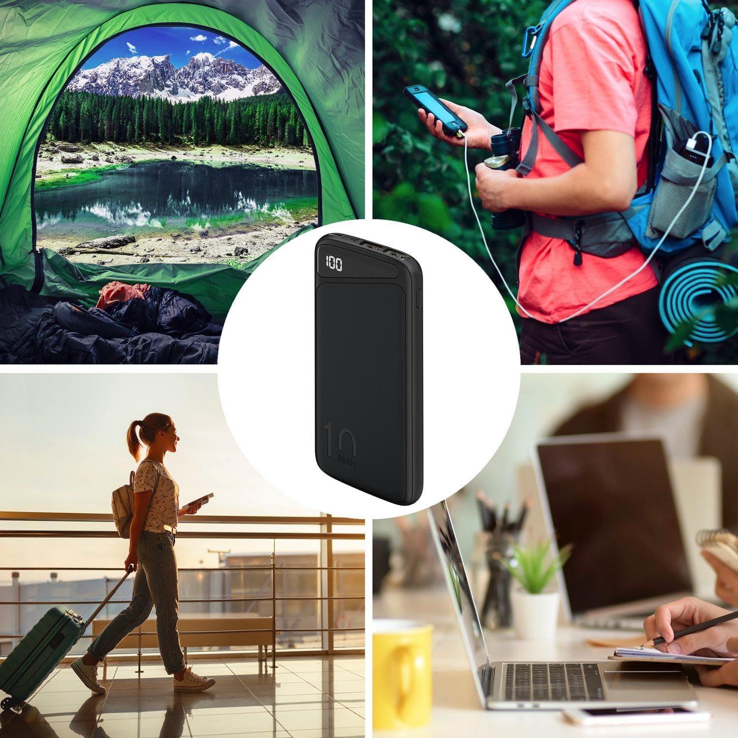 Powerbank Slimline 10.000 mAh / Externer Akku / Power Bank für Smartphone & Tablet