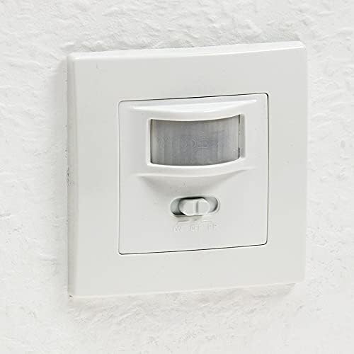 Bewegungsmelder 160° Unterputz Wand-Montage Schaltet ab 1Watt 9m Reichweite 230V 2-Draht Technik Ersetzt einen Lichtschalter Weiß [Energieklasse A]