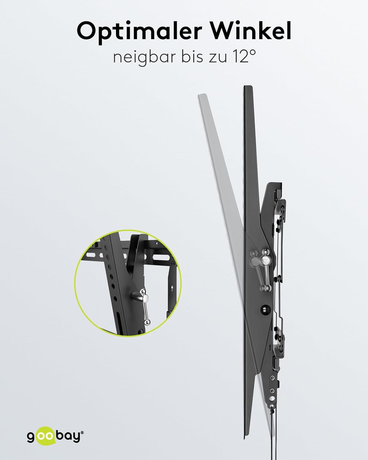TV und Monitor Wandhalterung Pro (XL), neigbar (3 bis 12 Grad) und schwenkbar – 43 bis 100 Zoll LED-, LCD-, OLED-, Flache oder Gebogene Fernseher – 70 kg maximales Gewicht – Schwarz