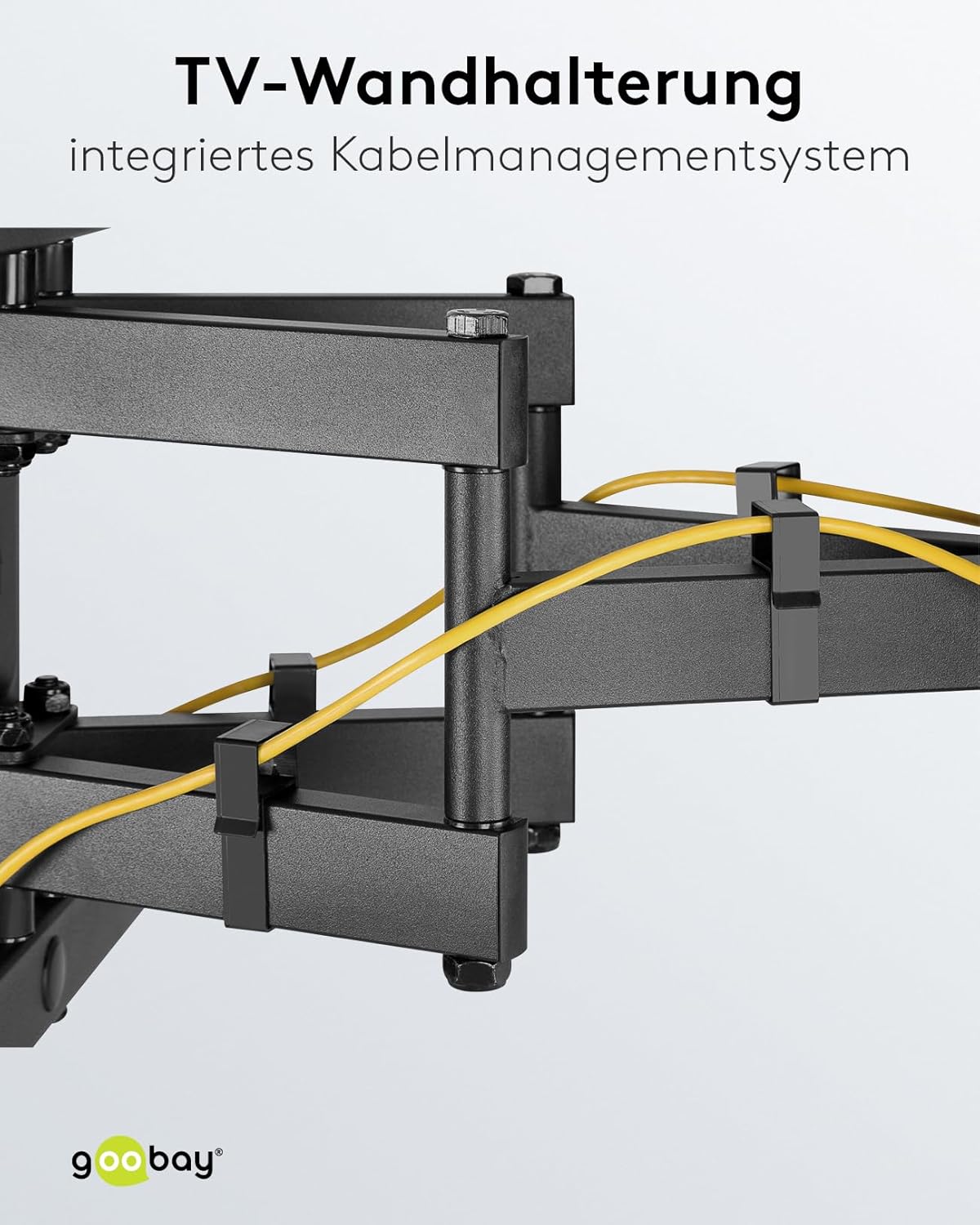 TV Wandhalterung 94 cm (37") - 178 cm (70") / Fernseherhalterung Pro FULLMOTION bis 60 kg / Wandhalter TV Neigbar & Schwenkbar / VESA Norm 600x400 / Schwarz